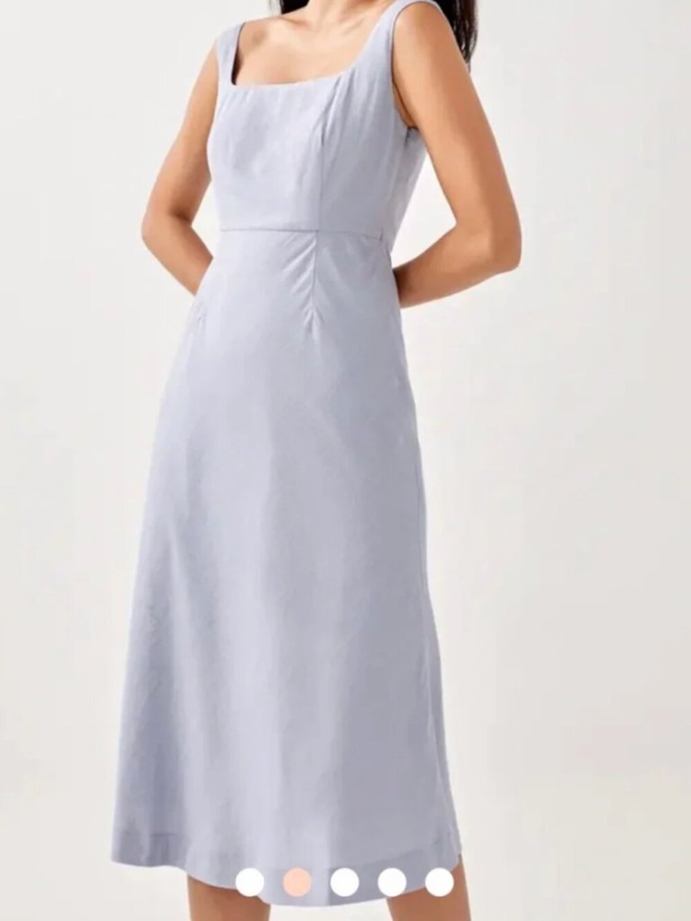 Love Bonito Baby Blue Linen Blend Bias Cut Dress - Picture 2 of 6